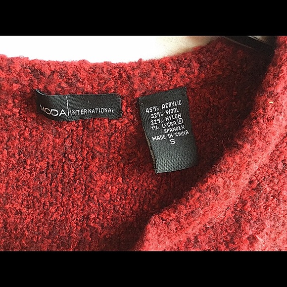 Moda International BOUCLÉ Sweater CARDIGAN Red Marl S - Picture 6 of 7
